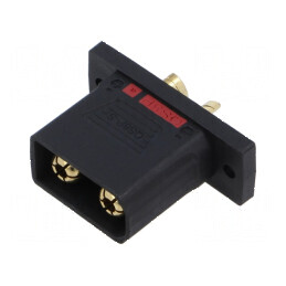 Conector alimentare DC soclu QS tată PIN 2 lipire neagră | Electronic-mag.ro | Componente Electronice