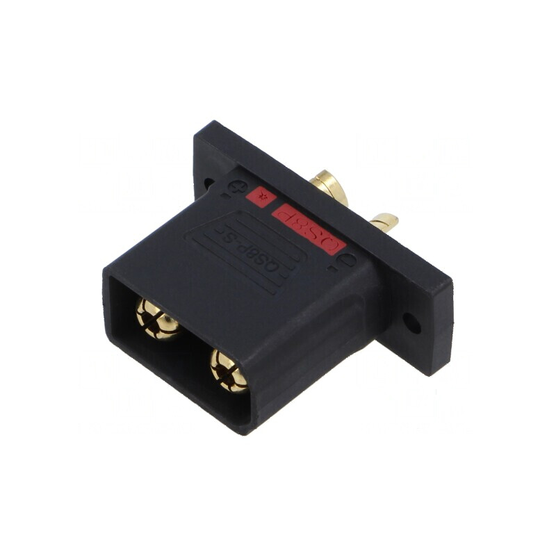 Conector alimentare DC soclu QS tată PIN 2 lipire neagră | Electronic-mag.ro | Componente Electronice