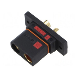 Conector alimentare DC soclu QS mamă PIN 2 lipire neagră | Electronic-mag.ro | Componente Electronice