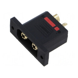 Conector alimentare DC soclu QS tată PIN 2 lipire neagră | Electronic-mag.ro | Componente Electronice