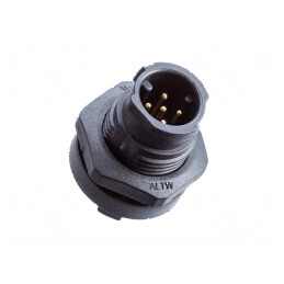 Conector circular soclu PIN 2 tată THT IP68 cu fixare push-lock | Electronic-mag.ro | Componente Electronice