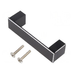 Suport aluminiu negru 30mm x 111mm x 25mm cu manetă | Electronic-mag.ro | Componente Electronice