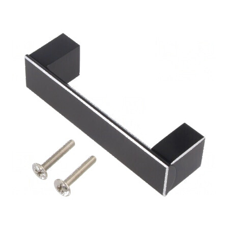 Suport aluminiu negru 30mm x 111mm x 25mm cu manetă | Electronic-mag.ro | Componente Electronice