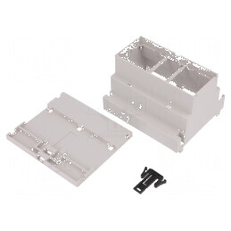 Carcasă pentru şină DIN Y 90mm X 106mm Z 68mm PPO gri | Electronic-mag.ro | Componente Electronice