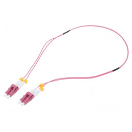Patch cord fibră OM4 LC/UPC 1m LSZH roz | Electronic-mag.ro | Componente Electronice
