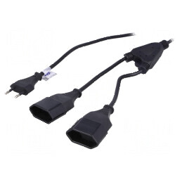Cablu CEE 7/16 (C) 2x0,75mm2 Soclu x2 Mufă PVC | Electronic-mag.ro | Componente Electronice