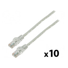 Patch cord U/UTP 6 litat CCA PVC gri 1m 26AWG 10 bucăți | Electronic-mag.ro | Componente Electronice
