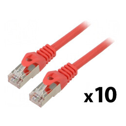 Patch cord F/UTP 6 litat CCA PVC roșu 0,5m 26AWG | Electronic-mag.ro | Componente Electronice