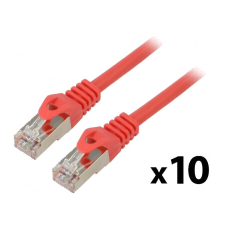 Patch cord F/UTP 6 litat CCA PVC roșu 0,5m 26AWG | Electronic-mag.ro | Componente Electronice