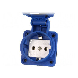Conector alimentare AC 2P PE 250VAC 16A albastru PIN 3 | Electronic-mag.ro | Componente Electronice