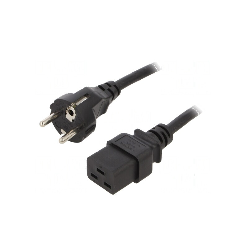 Cablu CEE 7/7 E/F cu mufa IEC C19 mamă, 1,8m, 16A 250V, negru | Electronic-mag.ro | Componente Electronice Cablu CEE 7/7 E/F cu mufa IEC C19 mamă, 1,8m, 16A 250V, negru | Electronic-mag.ro | Componente Electronice