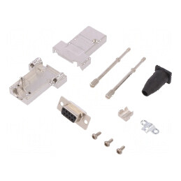 Mufă mamă D-Sub 9 PIN lipire pe cablu neagră - Kit complet | Electronic-mag.ro | Componente Electronice