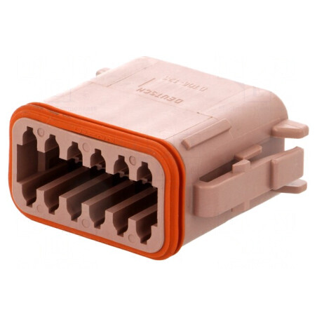 Conector cablu-cablu mufă mamă DT PIN 12 maro IP68 | Electronic-mag.ro | Componente Electronice