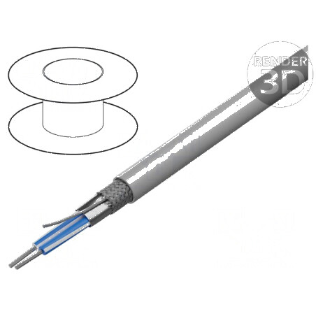 Cablu RS485 1x2x24AWG litat Cu PVC gri 305m CPR Eca 300V | Electronic-mag.ro | Componente Electronice