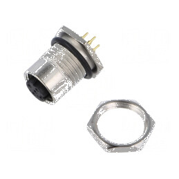 Conector M12 soclu mamă D-Ethernet PIN 4 | Electronic-mag.ro | Componente Electronice