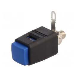 Clemă laborator albastră 70VDC 16A nichel 29mm | Electronic-mag.ro | Componente Electronice