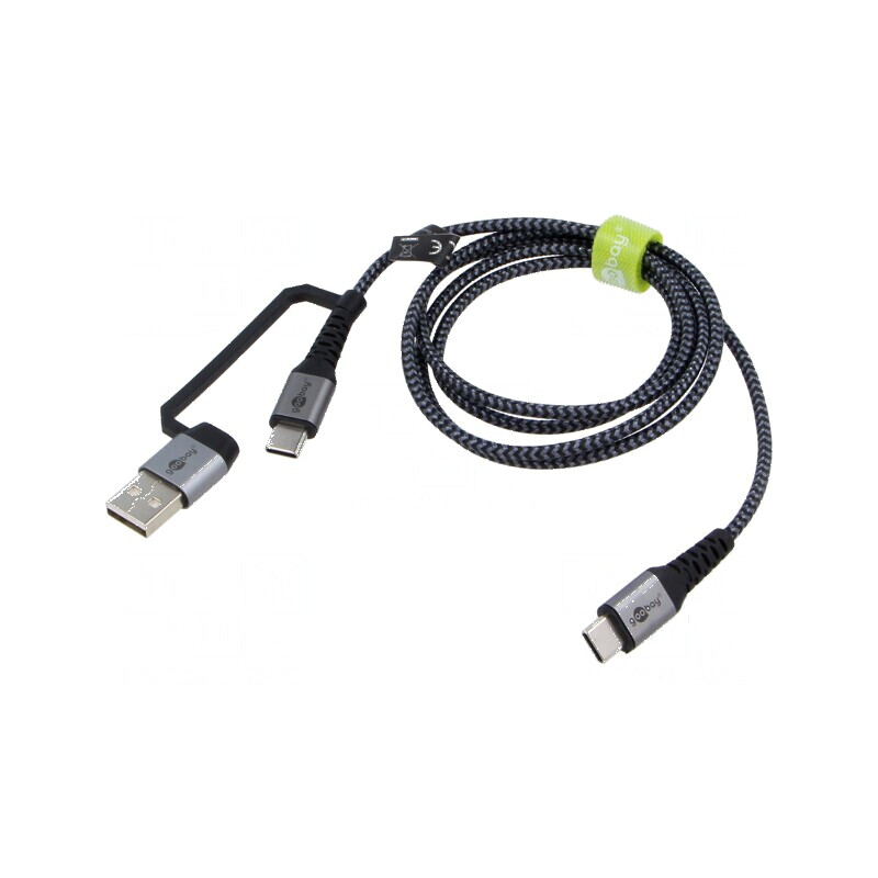 Cablu USB 2.0 A la C 1m negru și gri | Electronic-mag.ro | Componente Electronice Cablu USB 2.0 A la C 1m negru și gri | Electronic-mag.ro | Componente Electronice