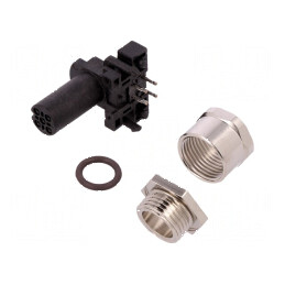 Conector M12 soclu PIN 4 mamă A-DeviceNet CANopen THT | Electronic-mag.ro | Componente Electronice