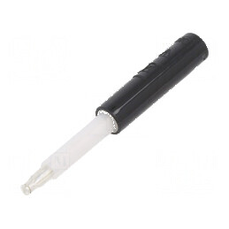 Conector banană 2mm 25A 30VAC 60VDC negru argintat | Electronic-mag.ro | Componente Electronice