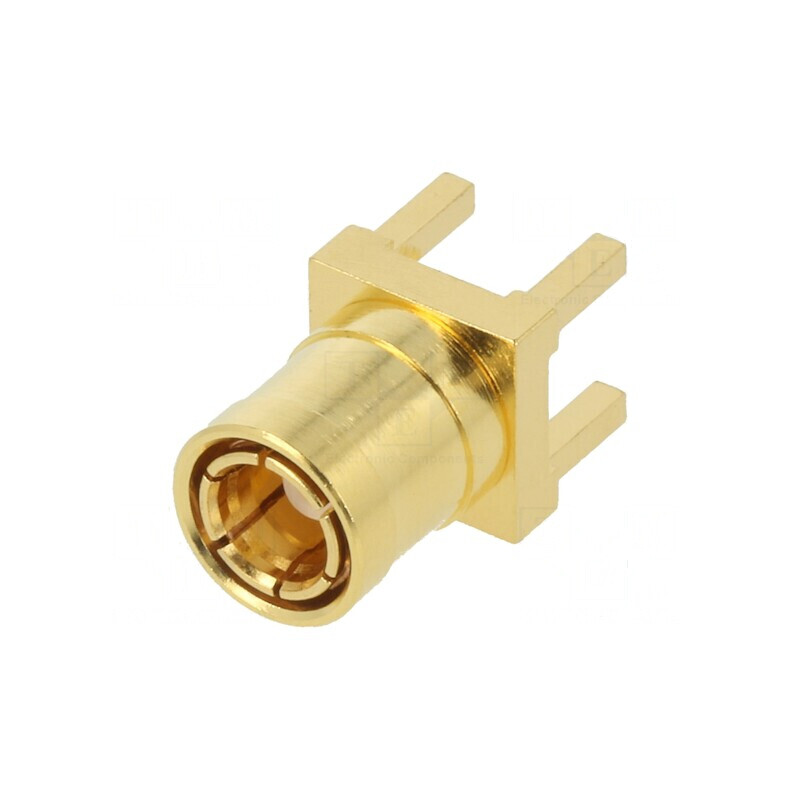Conector SMB soclu mamă drept 50Ω THT PTFE aurit | Electronic-mag.ro | Componente Electronice