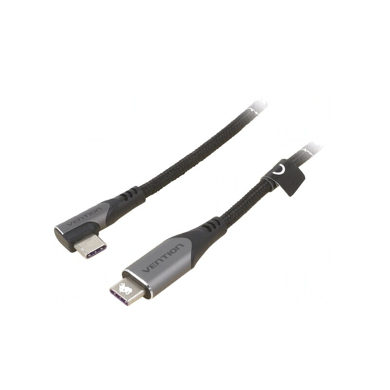 Cablu USB 2.0 USB C în unghi 1m negru 100W | Electronic-mag.ro | Componente Electronice