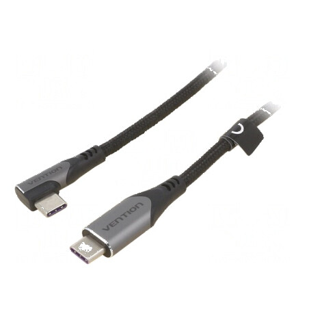 Cablu USB 2.0 USB C în unghi 1m negru 100W | Electronic-mag.ro | Componente Electronice