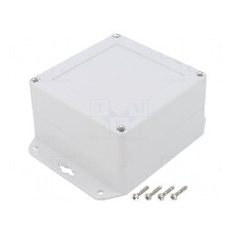 Carcasă universală ABS gri deschis 105mm x 105mm x 60mm | Electronic-mag.ro | Componente Electronice