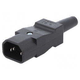 Conector alimentare AC mufă tată 10A 250VAC IEC 60320 drept | Electronic-mag.ro | Componente Electronice