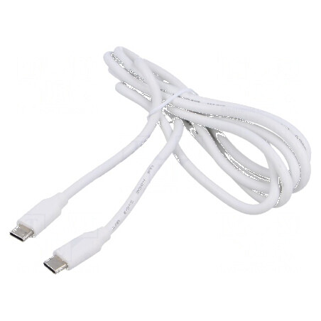 Cablu USB 2.0 USB C 1,5m alb PVC 60W | Electronic-mag.ro | Componente Electronice