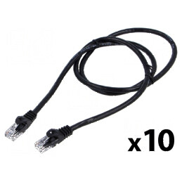 Cablul de rețea U/UTP 6 litat CCA PVC negru 1m 26AWG | Electronic-mag.ro | Componente Electronice