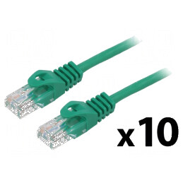 Patch cord U/UTP 6 litat CCA PVC verde 1m 26AWG | Electronic-mag.ro | Componente Electronice