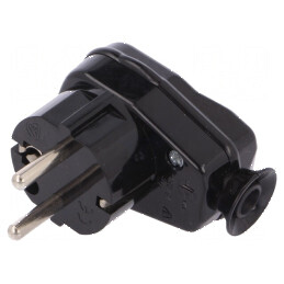 Conector alimentare AC 2P PE 250VAC 16A negru | Electronic-mag.ro | Componente Electronice