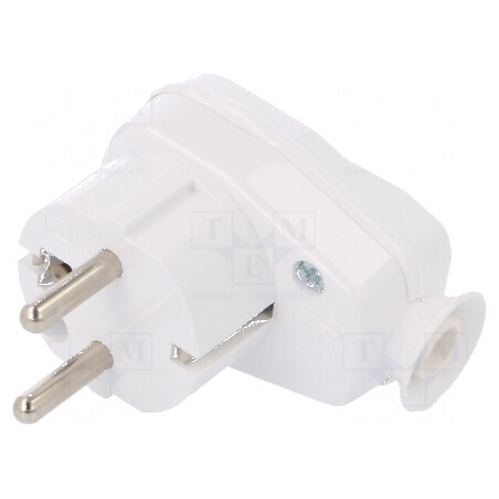 Conector alimentare AC tată 2P PE 250V 16A albă PIN 3 | Electronic-mag.ro | Componente Electronice