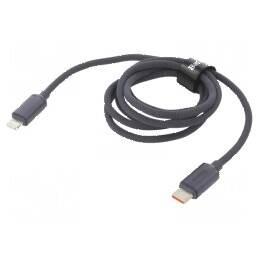 Cablu USB 2.0 Apple Lightning și USB C, 1,2m, negru | Electronic-mag.ro | Componente Electronice