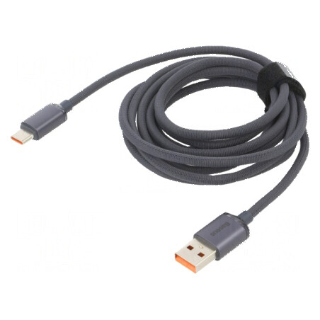 Cablu USB 2.0 A la C 2m negru textil 100W | Electronic-mag.ro | Componente Electronice