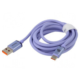 Cablu USB 2.0 A la C 2m violet textil 100W | Electronic-mag.ro | Componente Electronice