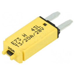Siguranţă termică 20A 12VDC auto 12,45mm E73 | Electronic-mag.ro | Componente Electronice