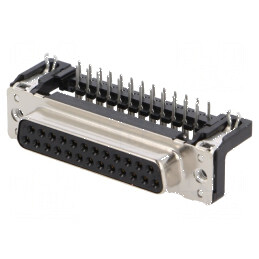 D-Sub 25 PIN soclu mamă unghi 90° THT UNC 4-40 | Electronic-mag.ro | Componente Electronice