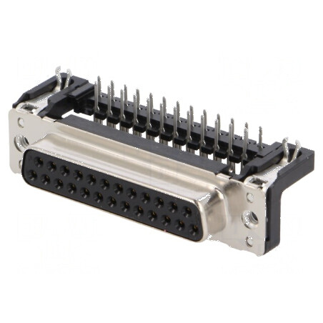 D-Sub 25 PIN soclu mamă unghi 90° THT UNC 4-40 | Electronic-mag.ro | Componente Electronice