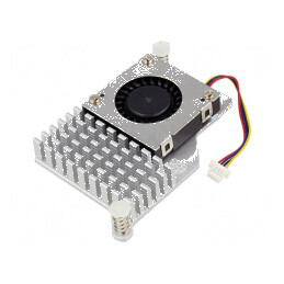 Radiator activ din aluminiu pentru Raspberry Pi 5 - 63,5x42,5mm | Electronic-mag.ro | Componente Electronice