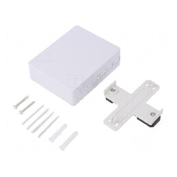 Carcasa albă plastic pentru şină DIN cu 4 porturi | Electronic-mag.ro | Componente Electronice