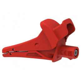 Bornă crocodil 20A roșie pentru cablu max. 25mm, 1,5kV | Electronic-mag.ro | Componente Electronice