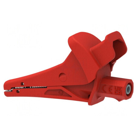 Bornă crocodil 20A roșie pentru cablu max. 25mm, 1,5kV | Electronic-mag.ro | Componente Electronice