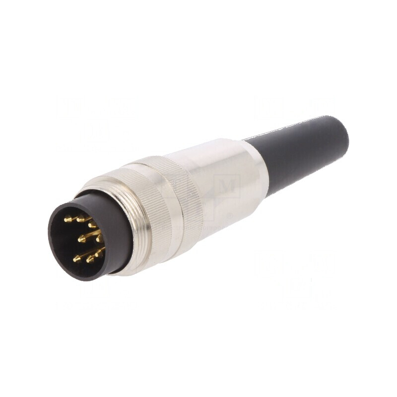 Conector M16 mufă tată lipire pe cablu PIN 8 5A 60V drept | Electronic-mag.ro | Componente Electronice