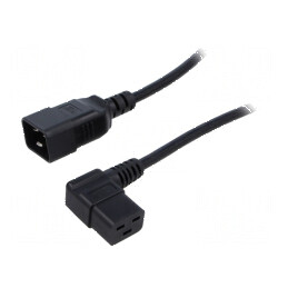 Cablu IEC C19 mamă unghiat la IEC C20 tată, 1,8m, 3x1,5mm² PVC | Electronic-mag.ro | Componente Electronice