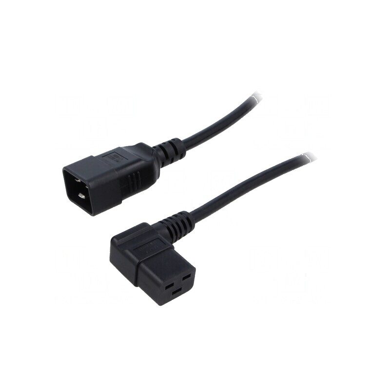 Cablu IEC C19 mamă unghiat la IEC C20 tată, 1,8m, 3x1,5mm² PVC | Electronic-mag.ro | Componente Electronice Cablu IEC C19 mamă unghiat la IEC C20 tată, 1,8m, 3x1,5mm² PVC | Electronic-mag.ro | Componente Electronice