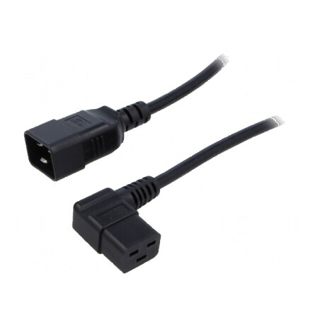 Cablu IEC C19 mamă unghiat la IEC C20 tată, 1,8m, 3x1,5mm² PVC | Electronic-mag.ro | Componente Electronice