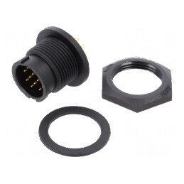 Conector circular soclu B tată PIN 12 2A IP67 | Electronic-mag.ro | Componente Electronice