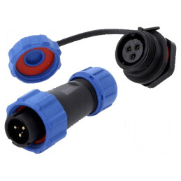 Conector circular tată mamă PIN 3 5A IP67 500V lipire | Electronic-mag.ro | Componente Electronice