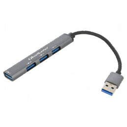 Hub USB A x4, USB 2.0/3.0, PnP, grafit | Electronic-mag.ro | Componente Electronice